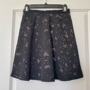 Women's Ann Taylor A line Mini Skirt Black Lace - 00P